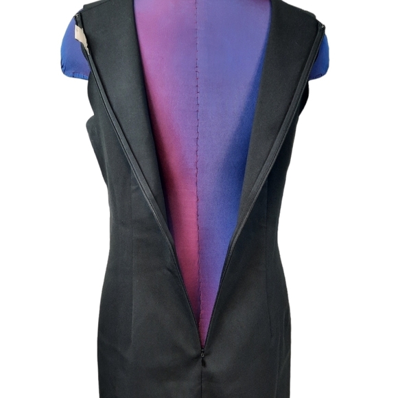 J. Crew Black Sheath Dress Scalloped Hems Size 8 Women's - Picture 6 of 9